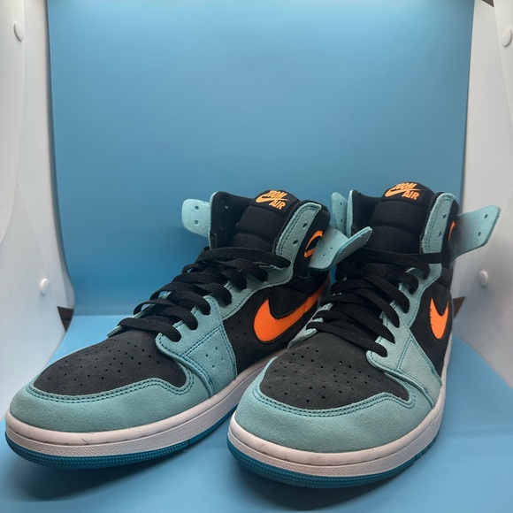 Jordan 1 Zoom CMFT2 Bleached Aqua Bright Citrus - Picture 1 of 5